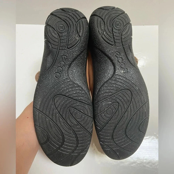 Ecco Glebe Tan Leather Mary Jane Hook Loop Strap Sandal Shoes Sz 38 - Picture 7 of 10